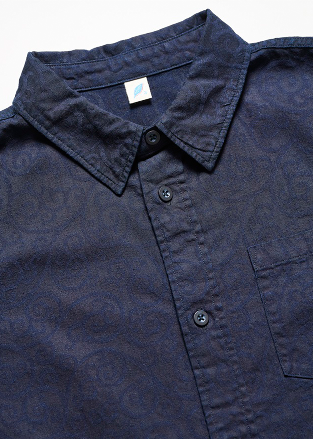 Woven Jacquard Shirt - Arabesque - Pure Blue Japan Canada - Danali