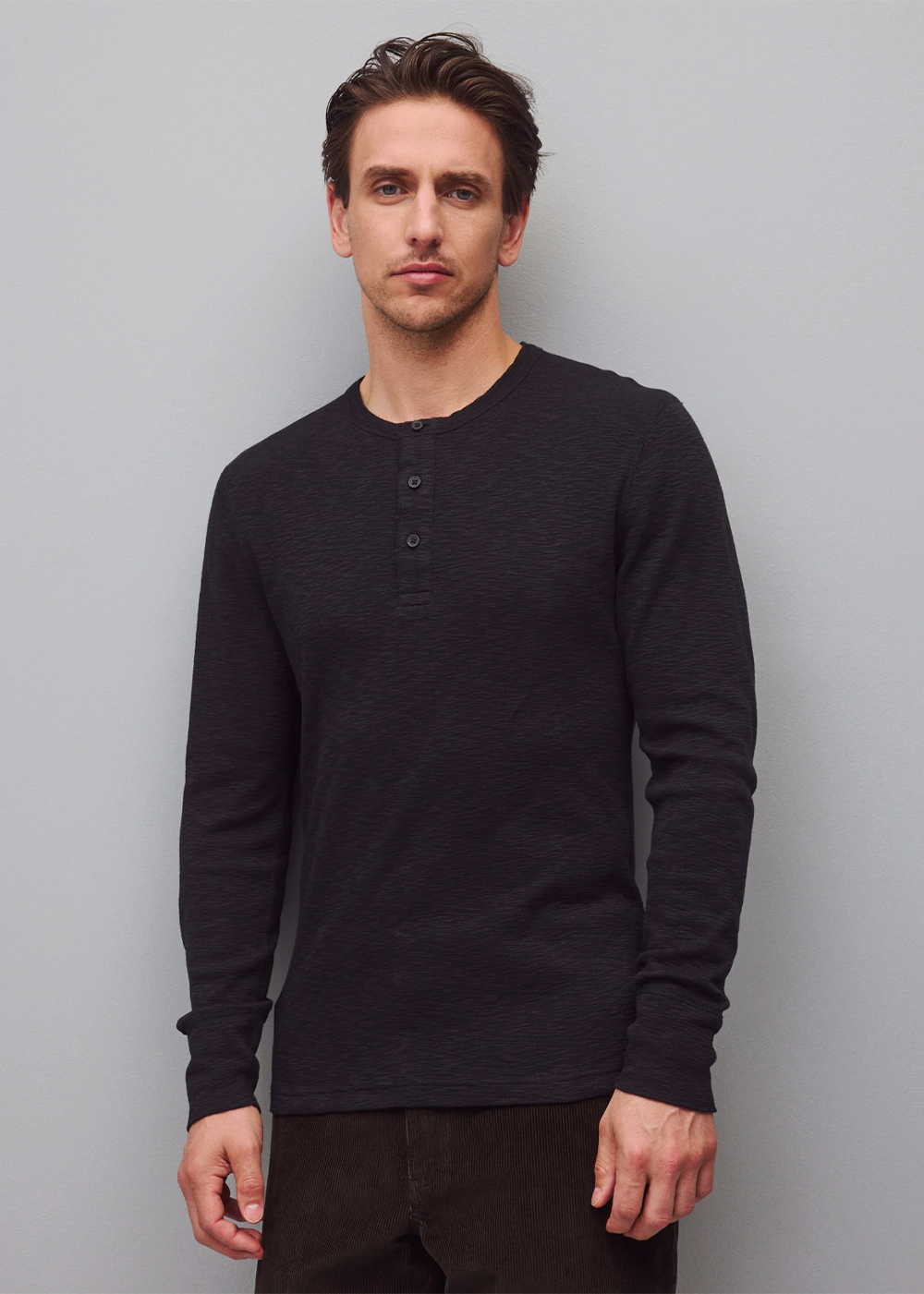 1x1 Slub Slim Henley - Black - Reigning Champ Canada - Danali