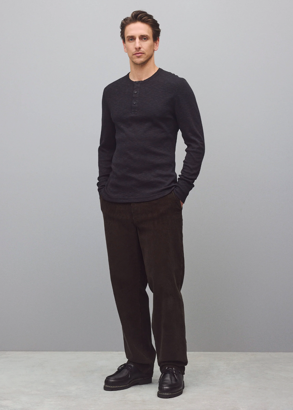 1x1 Slub Slim Henley - Black - Reigning Champ Canada - Danali