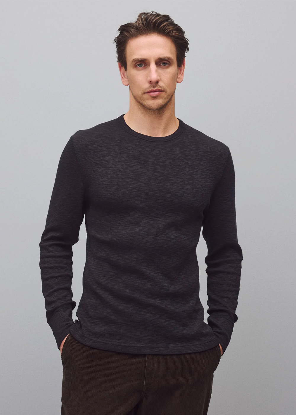 1x1 Slub Slim Long Sleeve T-Shirt - Black - Reigning Champ Canada - Danali