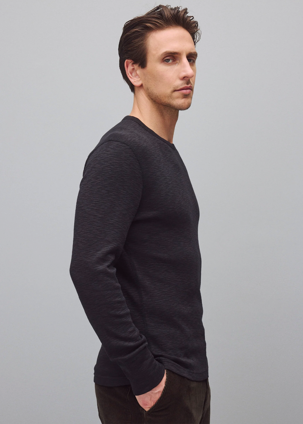 1x1 Slub Slim Long Sleeve T-Shirt - Black - Reigning Champ Canada - Danali