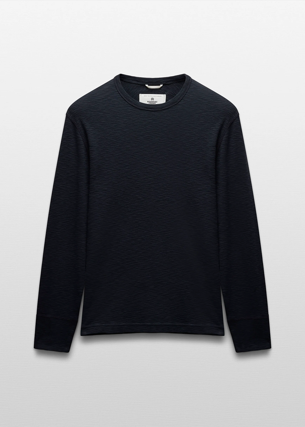 Reigning Champ 1x1 Slub Slim Long Sleeve T-Shirt Navy - Reigning Champ Canada - Danali