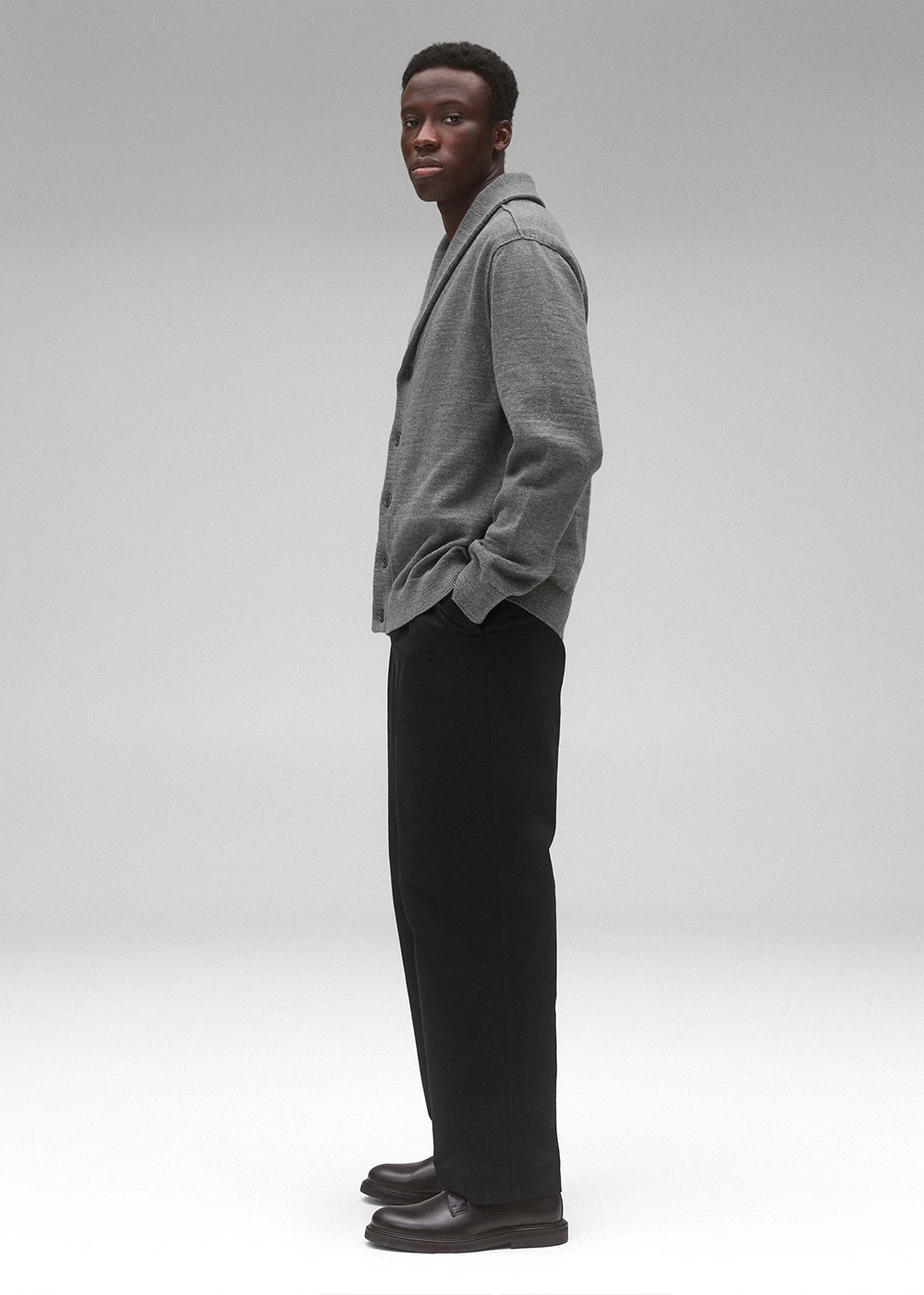 Cotton Slub Laurel Cardigan - Heather Carbon - Reigning Champ Canada - Danali