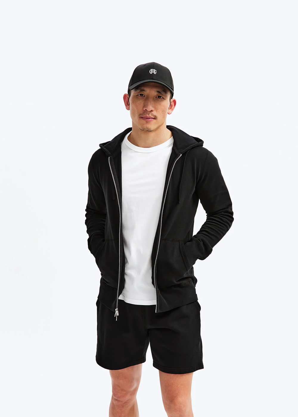 Lightweight Terry Slim Zip Hoodie - Black - Reigning Champ Canada - Danali