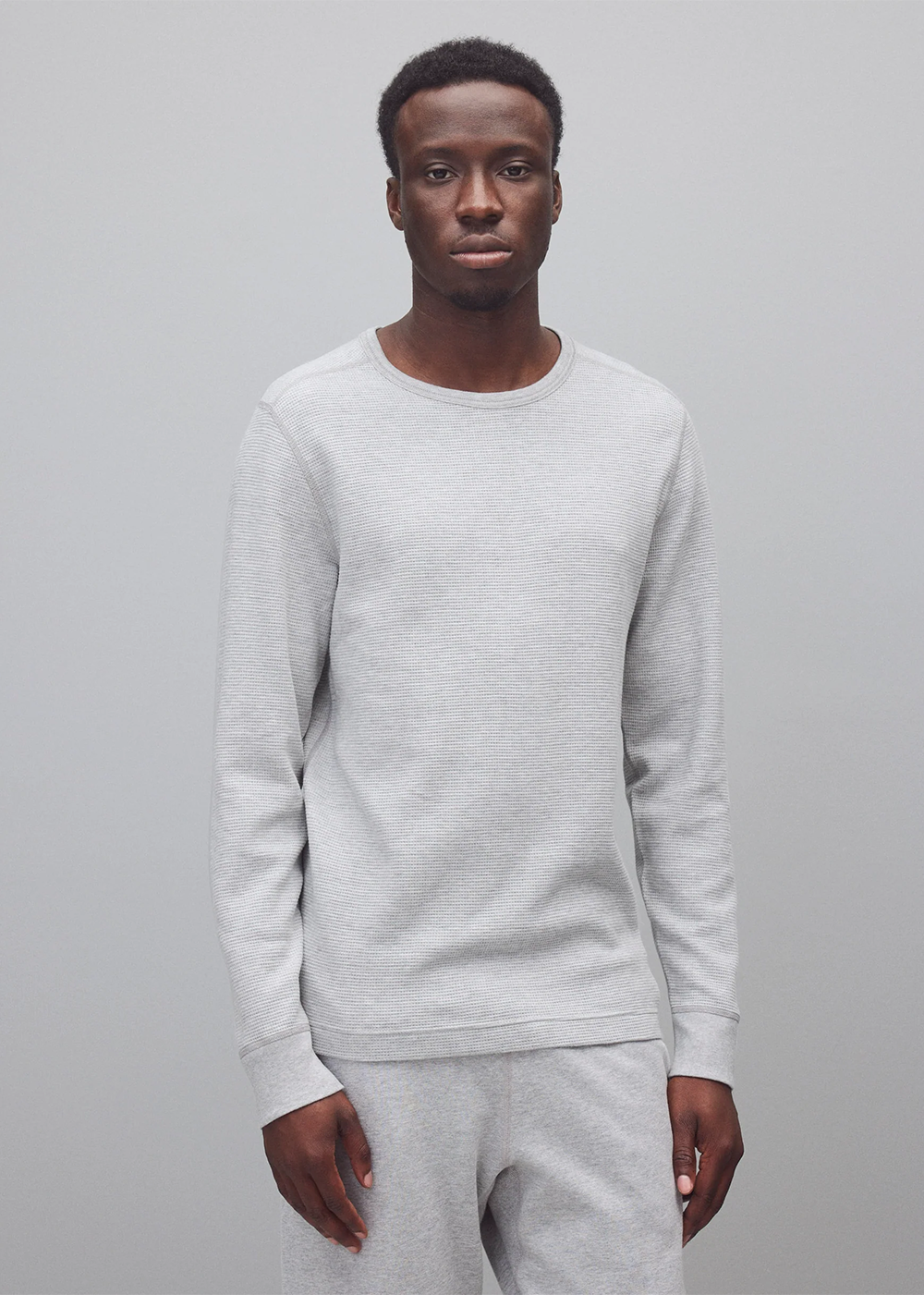 Lightweight Waffle Standard Long Sleeve- Heather Grey - Reigning Champ Canada - Danali
