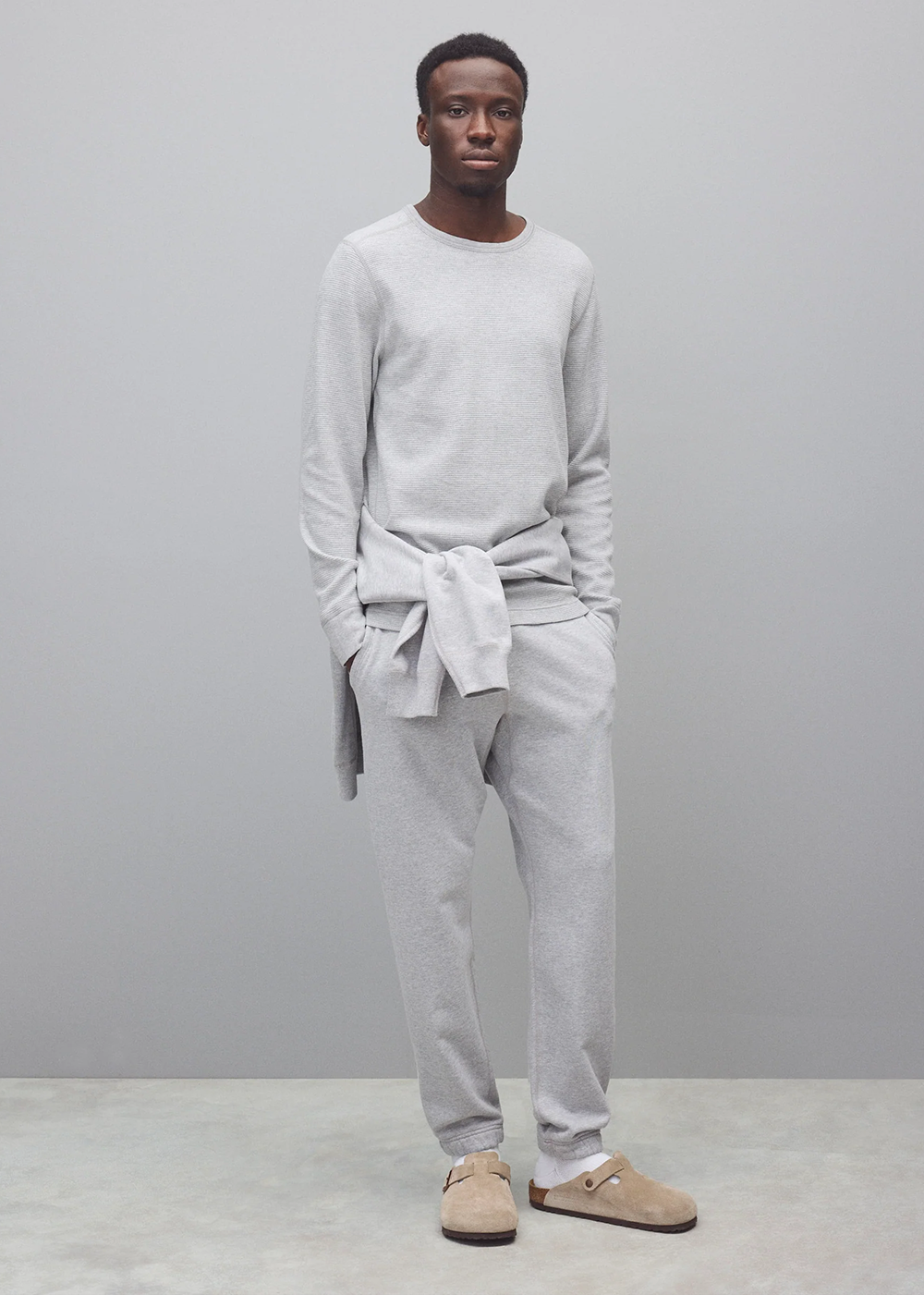 Lightweight Waffle Standard Long Sleeve- Heather Grey - Reigning Champ Canada - Danali