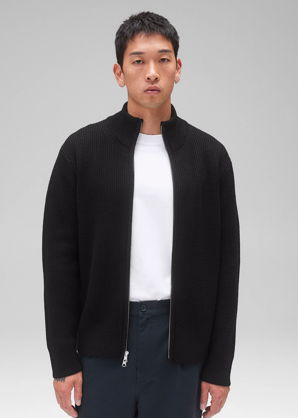 Merino Rib Vinnie Track Jacket - Black - Reigning Champ Canada - Danali
