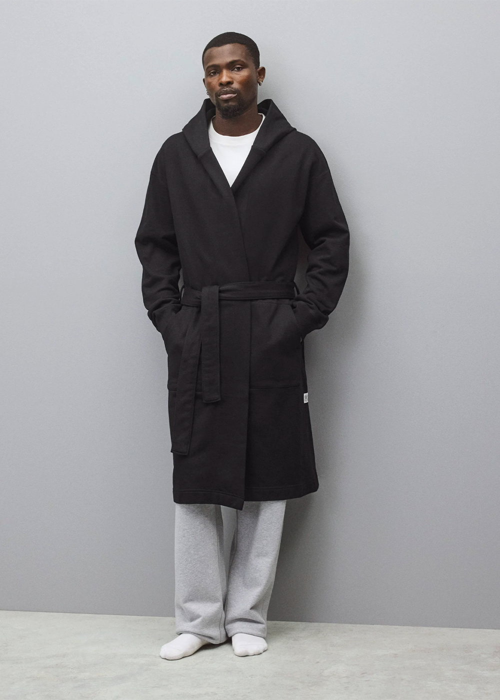 Midweight Terry Relaxed Hooded Robe - Black - Reigning Champ Canada - Danali