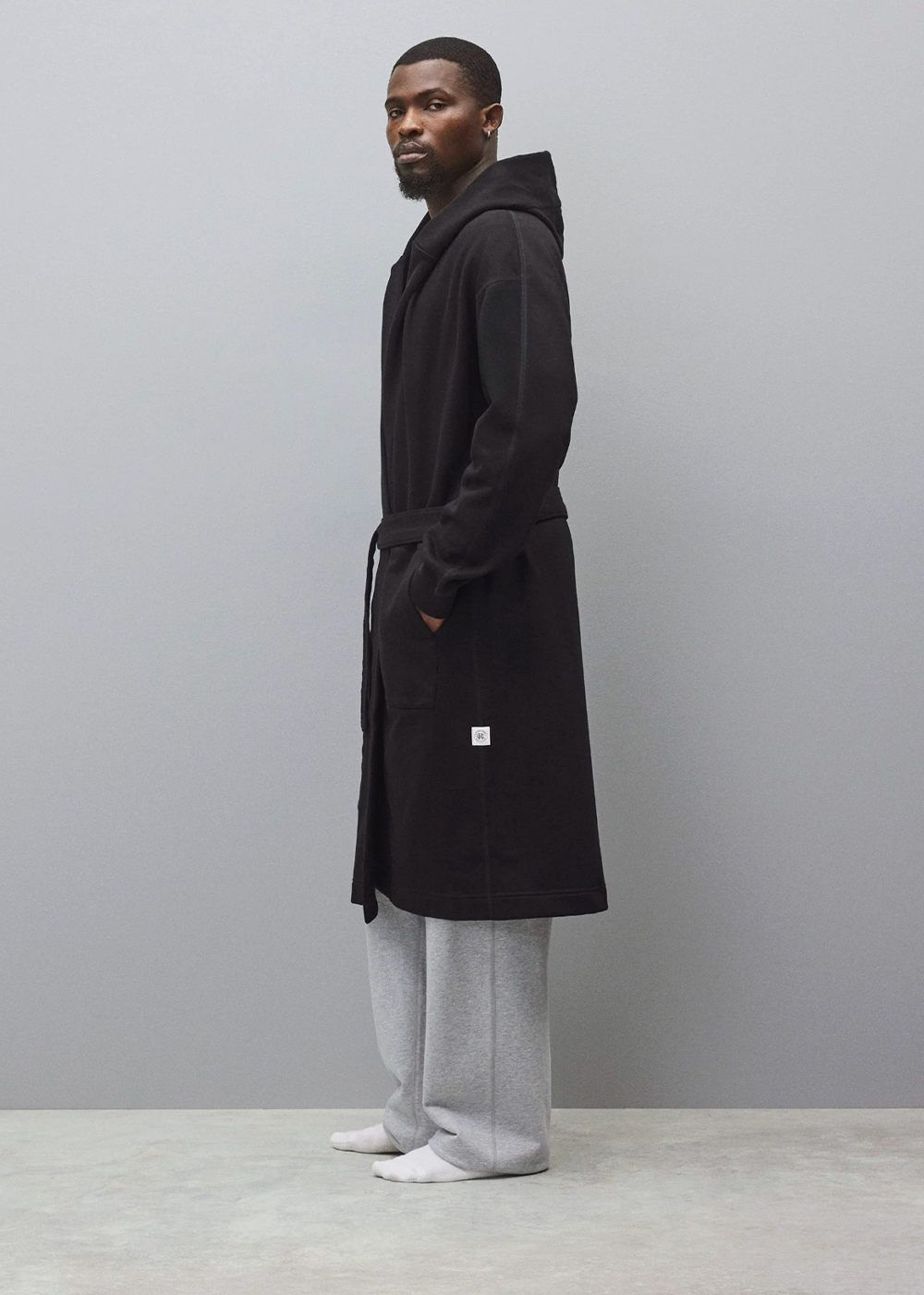 Midweight Terry Relaxed Hooded Robe - Black - Reigning Champ Canada - Danali