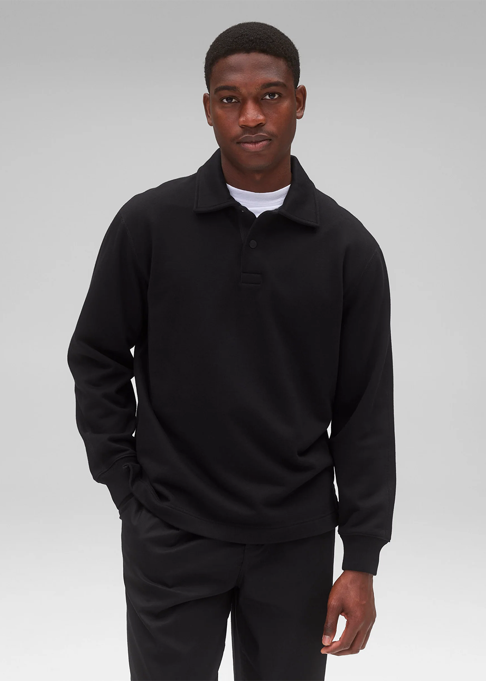 Midweight Terry Rugby Sweater  - Black - Reigning Champ Canada - Danali