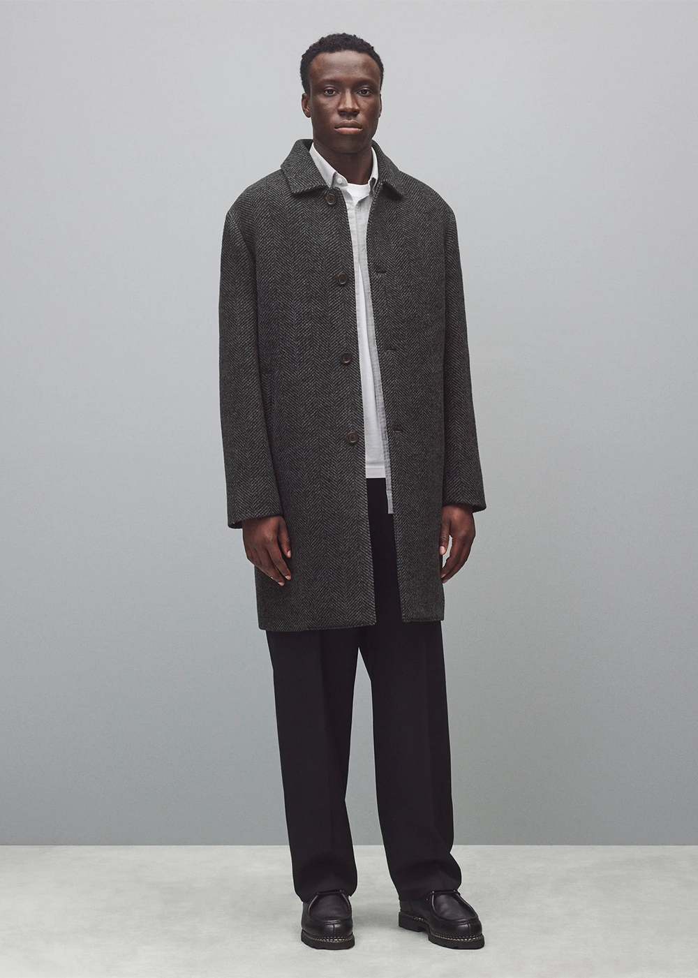 Wool Herringbone Scout Coat - Herringbone Black/Grey - Reigning Champ Canada - Danali