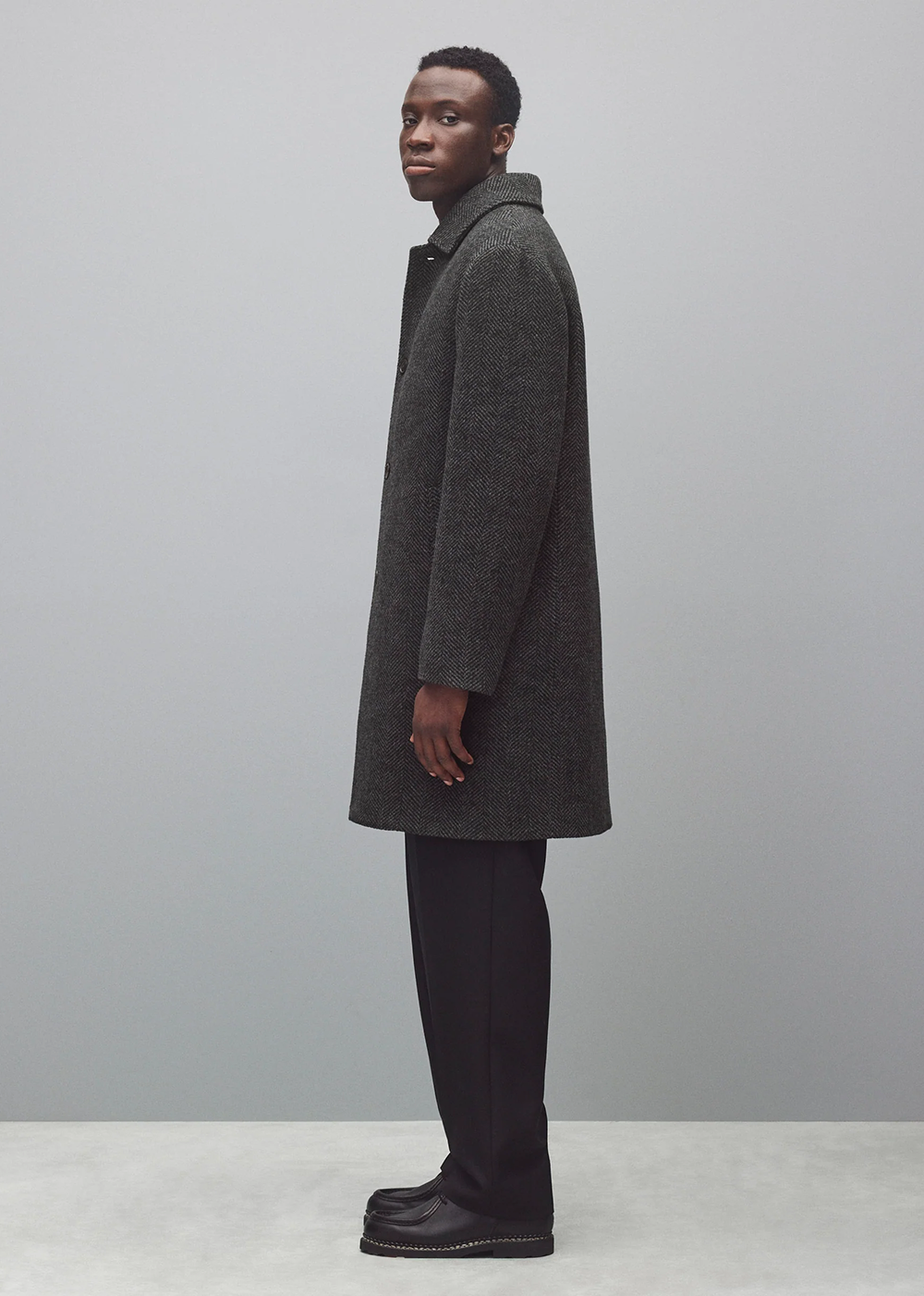 Wool Herringbone Scout Coat - Herringbone Black/Grey - Reigning Champ Canada - Danali