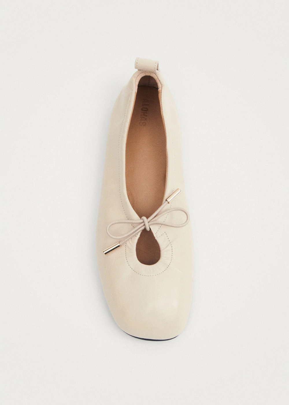 Rosalind Cream Leather Ballet Flats - Alohas Canada - Danali - S100303-01