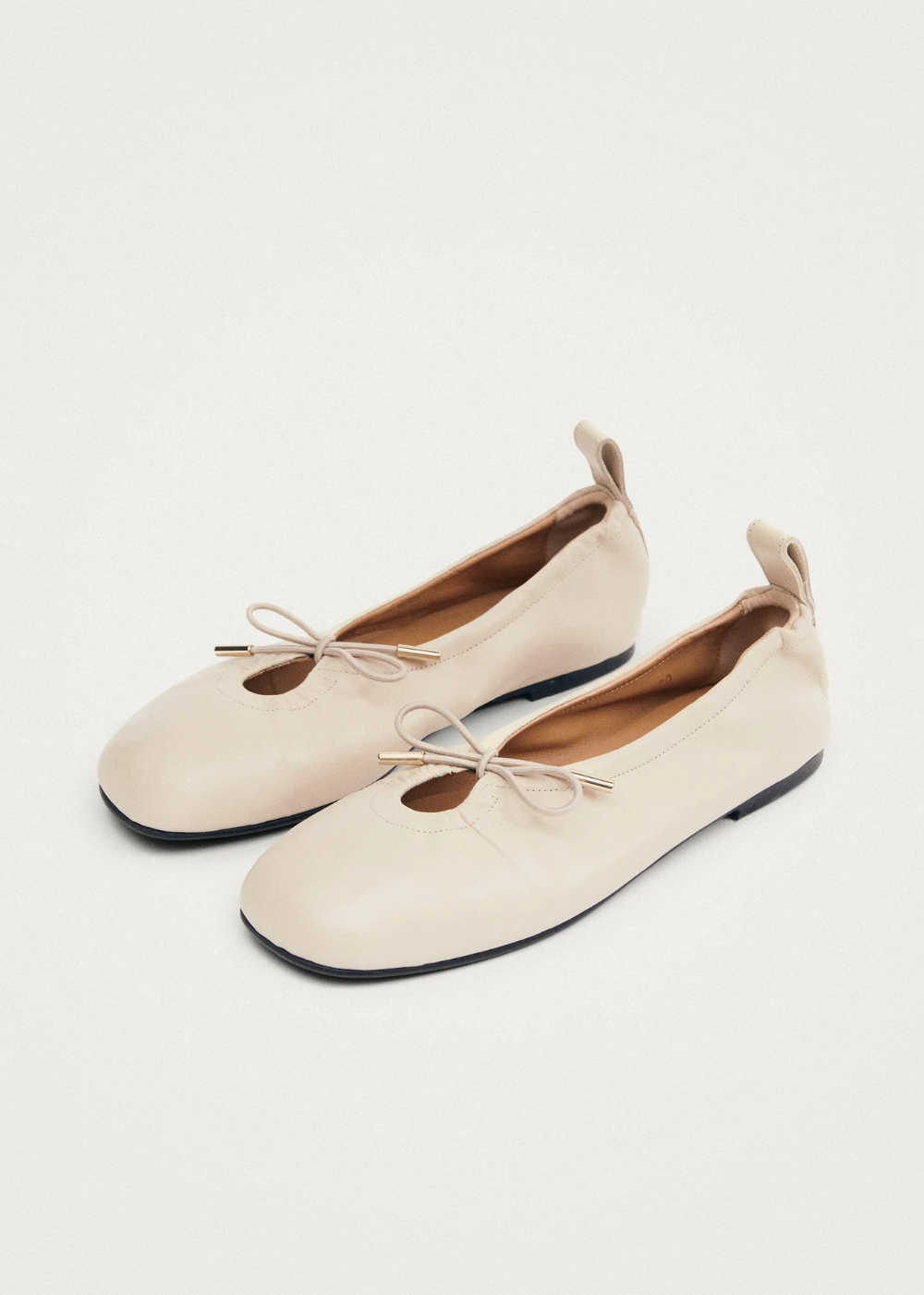 Rosalind Cream Leather Ballet Flats - Alohas Canada - Danali - S100303-01