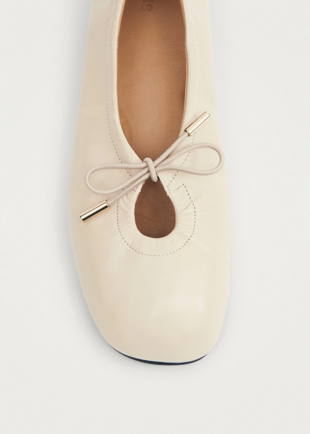 Rosalind Cream Leather Ballet Flats - Alohas Canada - Danali - S100303-01