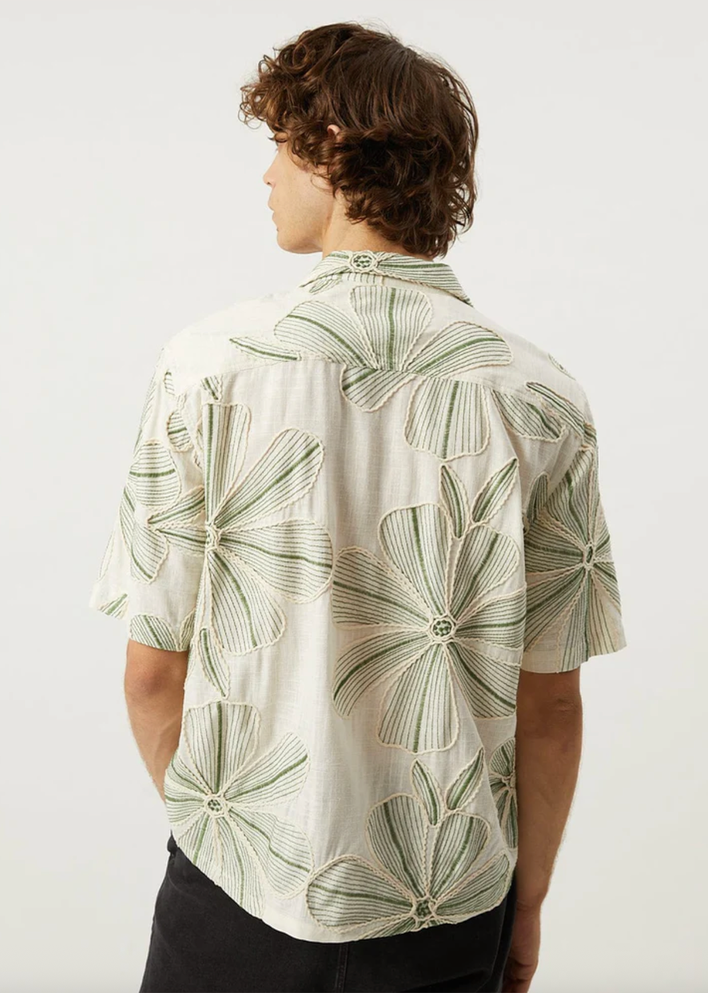 Linen Applique SS Shirt - Natural - Corridor Canada - Danali - SS0248