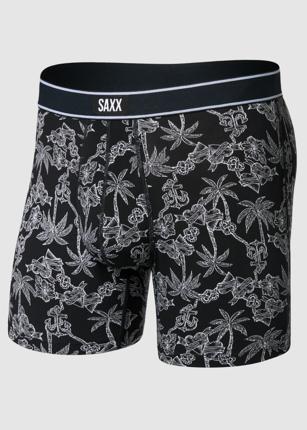 Daytripper Comfort Stretch Boxer Brief - Tropical Tattoo Black - Saxx Canada - Danali - SXBB11F_TTB