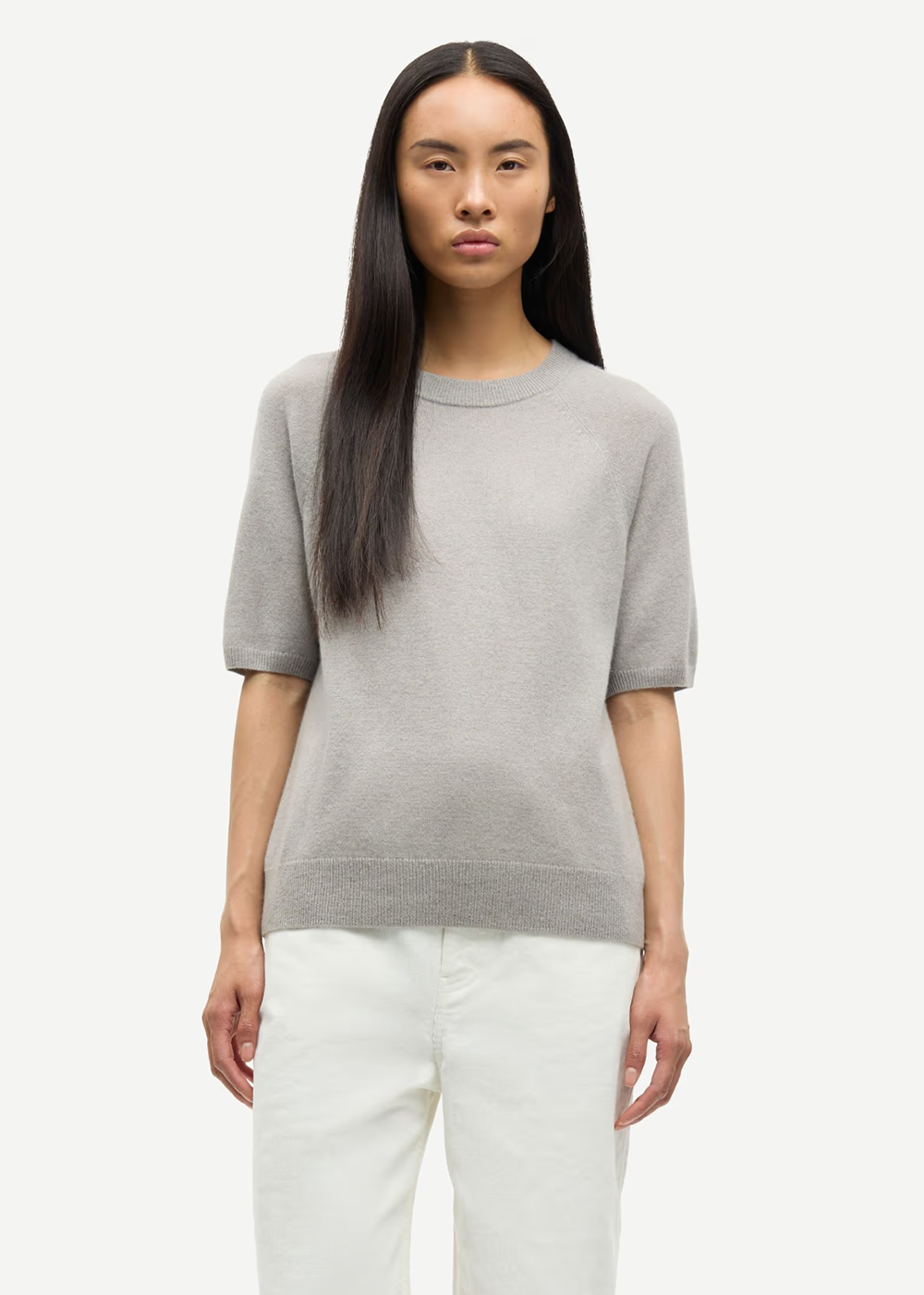 Saboston Knit T-Shirt - Elephant Skin - Samsoe Samsoe Canada - Danali