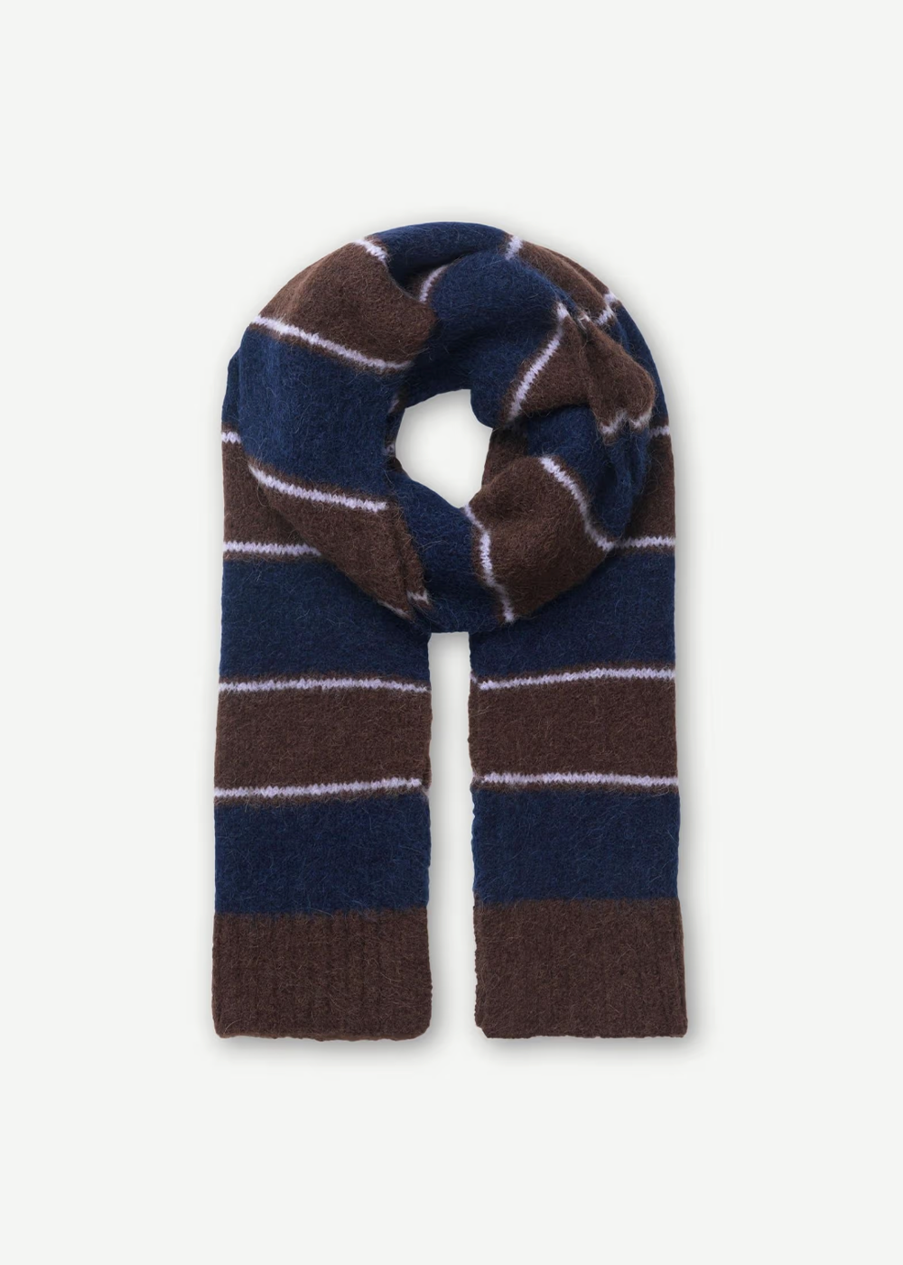 Sajeanne Striped Scarf - Black Coffee - Samsoe Samsoe Canada - Danali