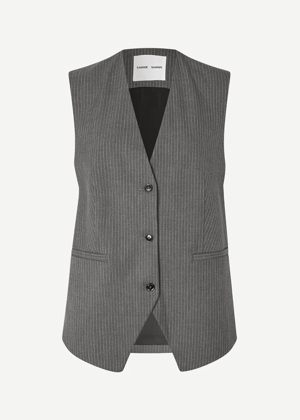 Saleni Pinstripe Vest - Dark Gray - Samsoe Samsoe Canada - Danali