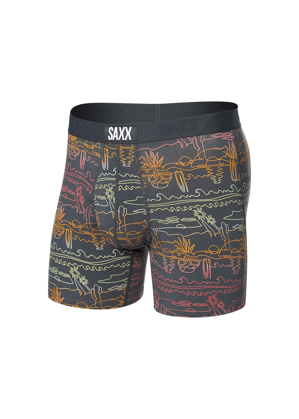 Saxx Ultra Super Soft Boxer Brief -Summer Road Trip Ebony - Saxx Underwear - Danali