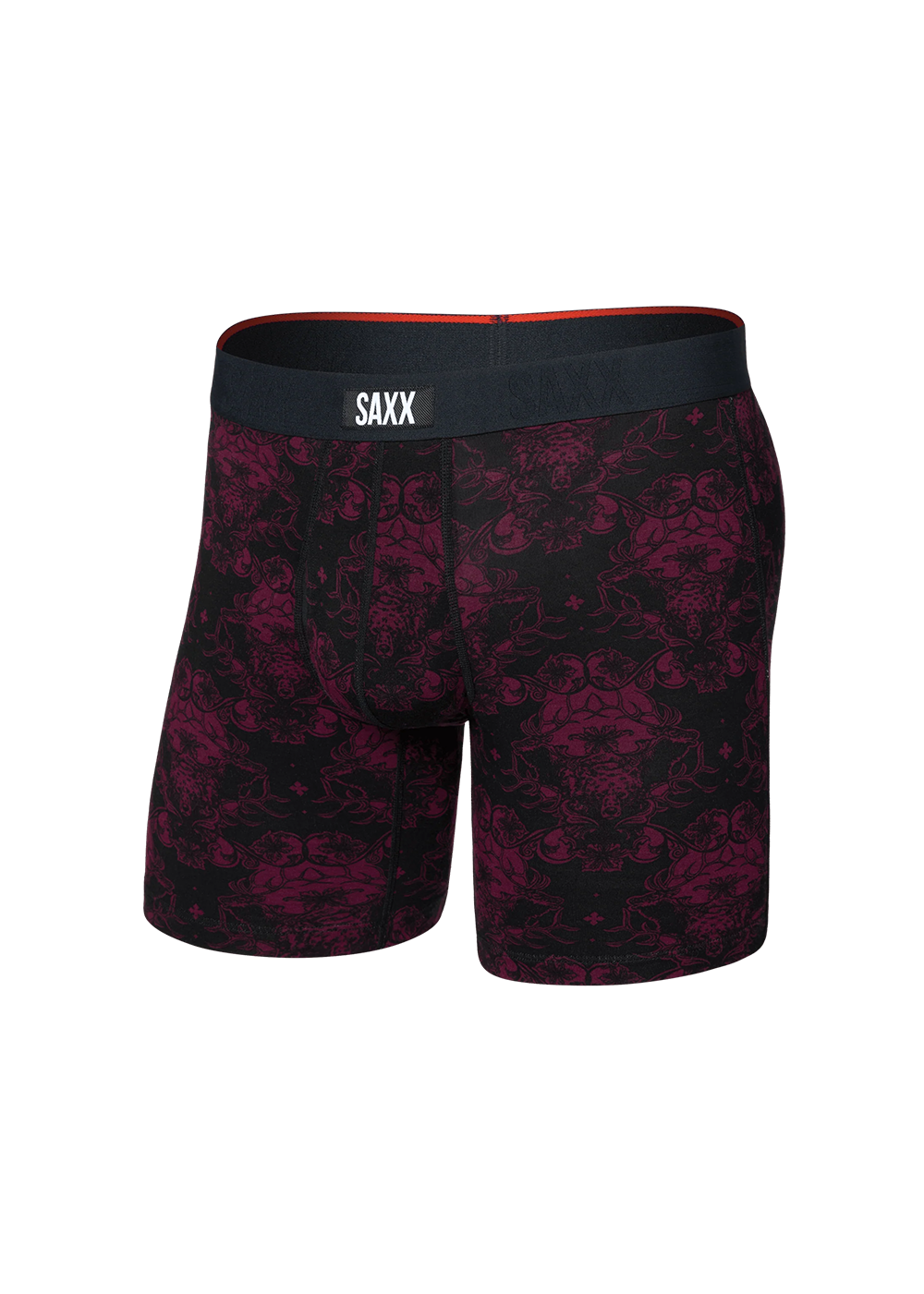 Vibe Xtra Boxer Brief - Bear Brocade Maroon - Saxx Canada - Danali