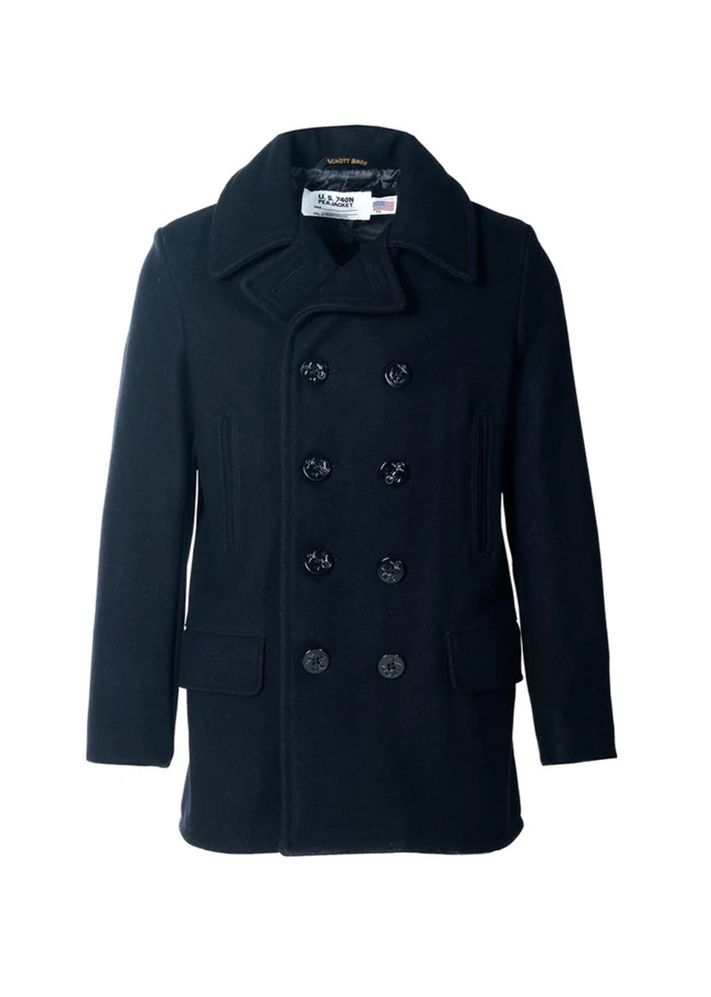 Melton Wool Peacoat - 782USA - Navy - Schott Canada - Danali