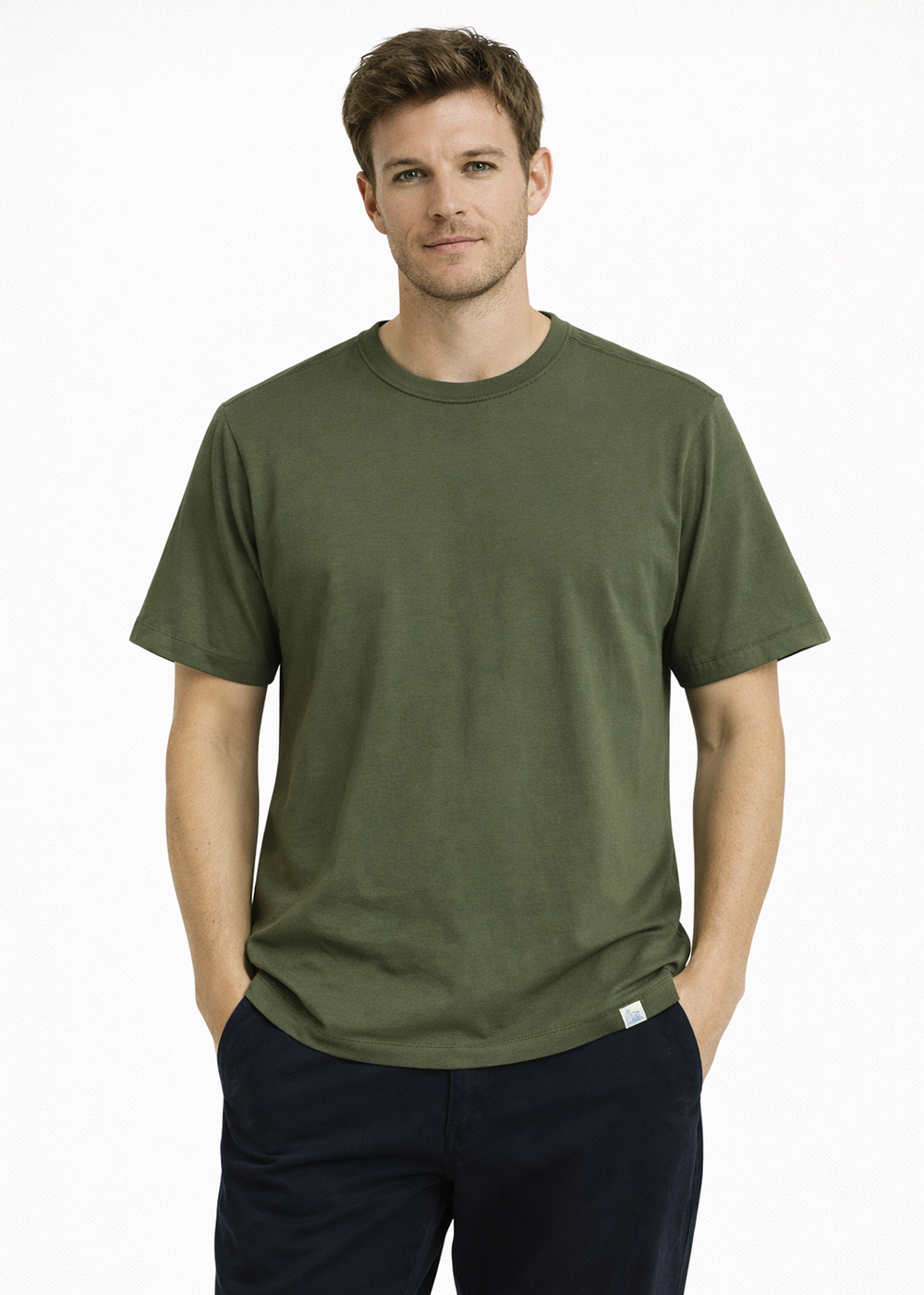 Classic Cotton Jersey T-Shirt - Light Army - Merz b Schwanen Canada - Danali - TEE02