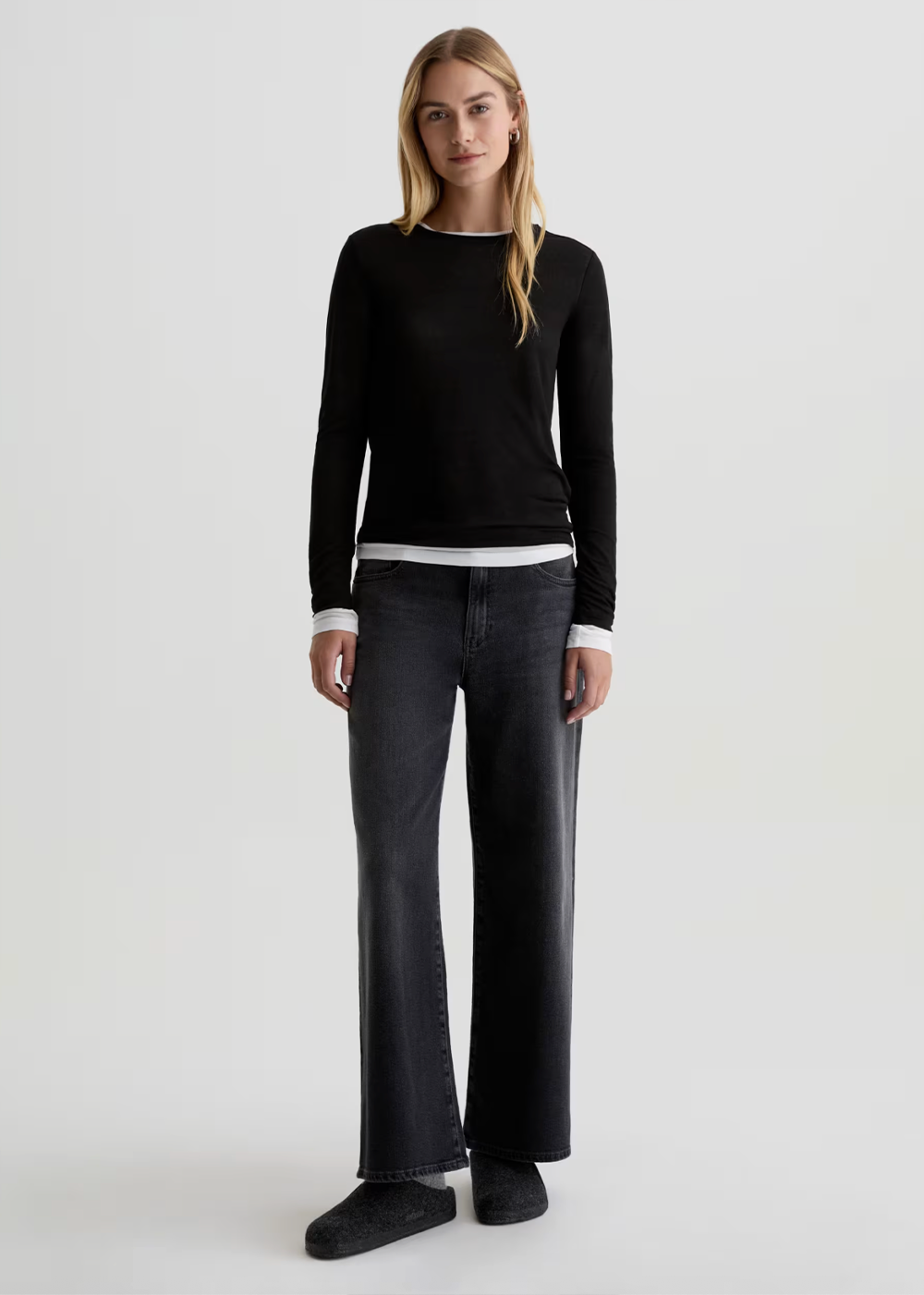 Eleni Layered T-Shirt - Super Black/Powder - AG Jeans Canada - Danali - TSW71649SBPW