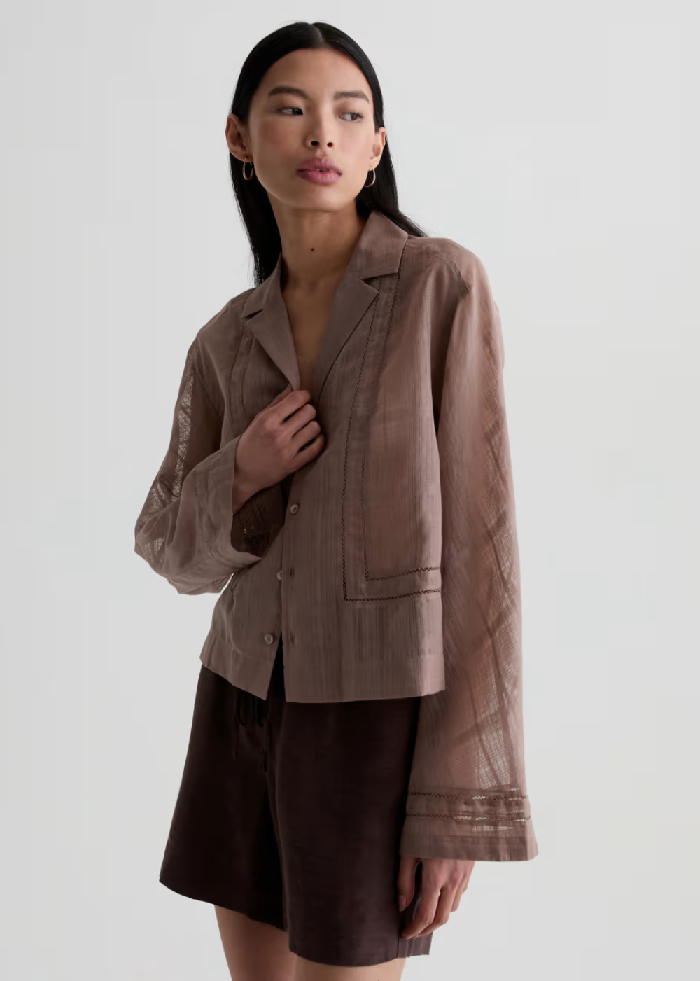 Ellah Silk Shirt - Cork - AG Jeans Canada - Danali - TXC71707CORK