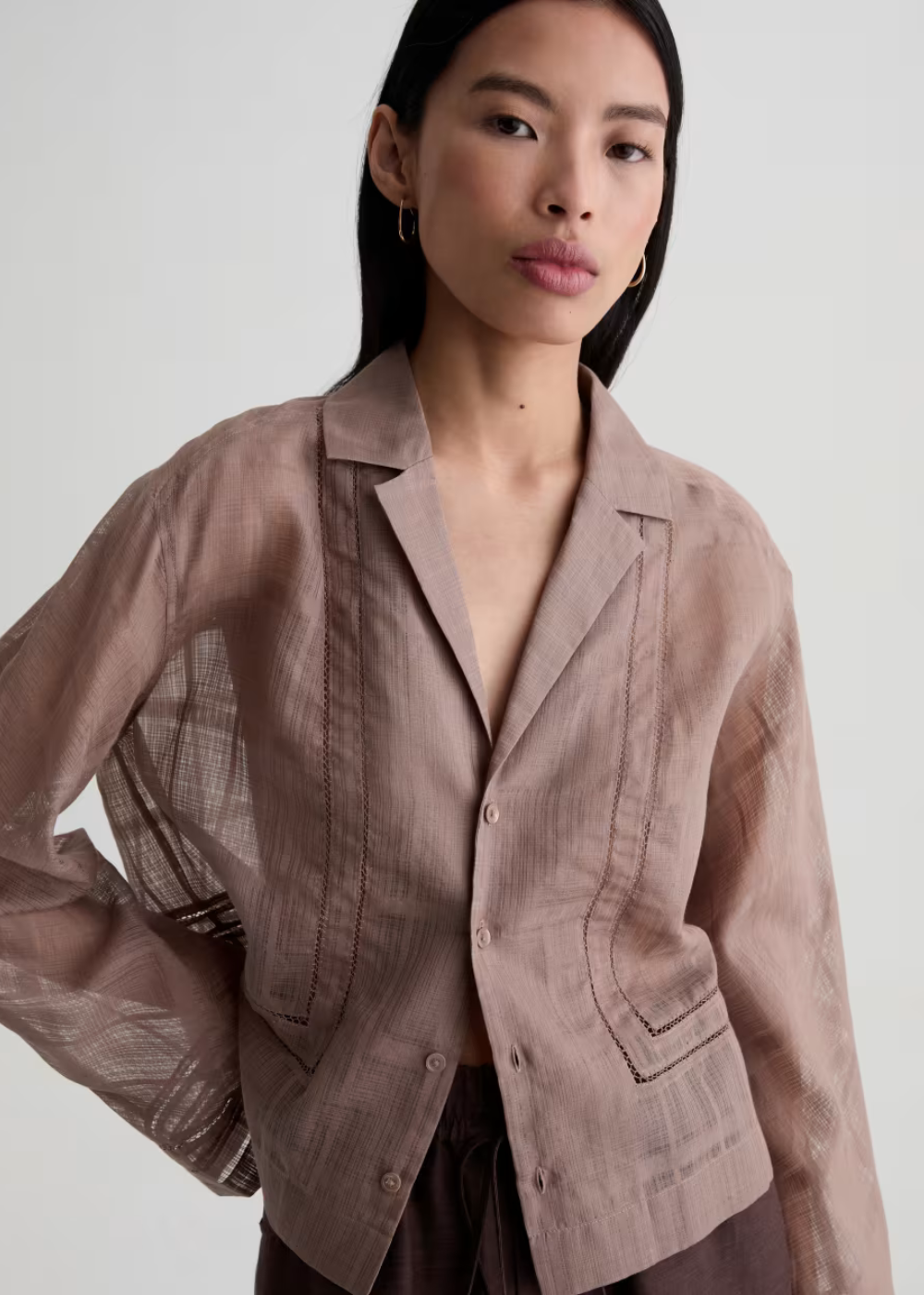 Ellah Silk Shirt - Cork - AG Jeans Canada - Danali - TXC71707CORK