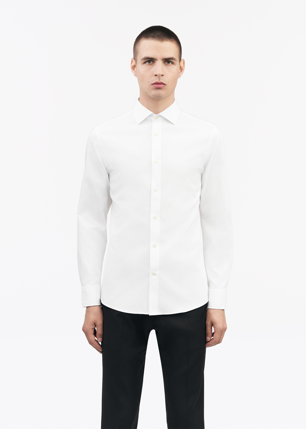 Adley C Stretch Shirt - Pure White - Tiger of Sweden Canada - Danali