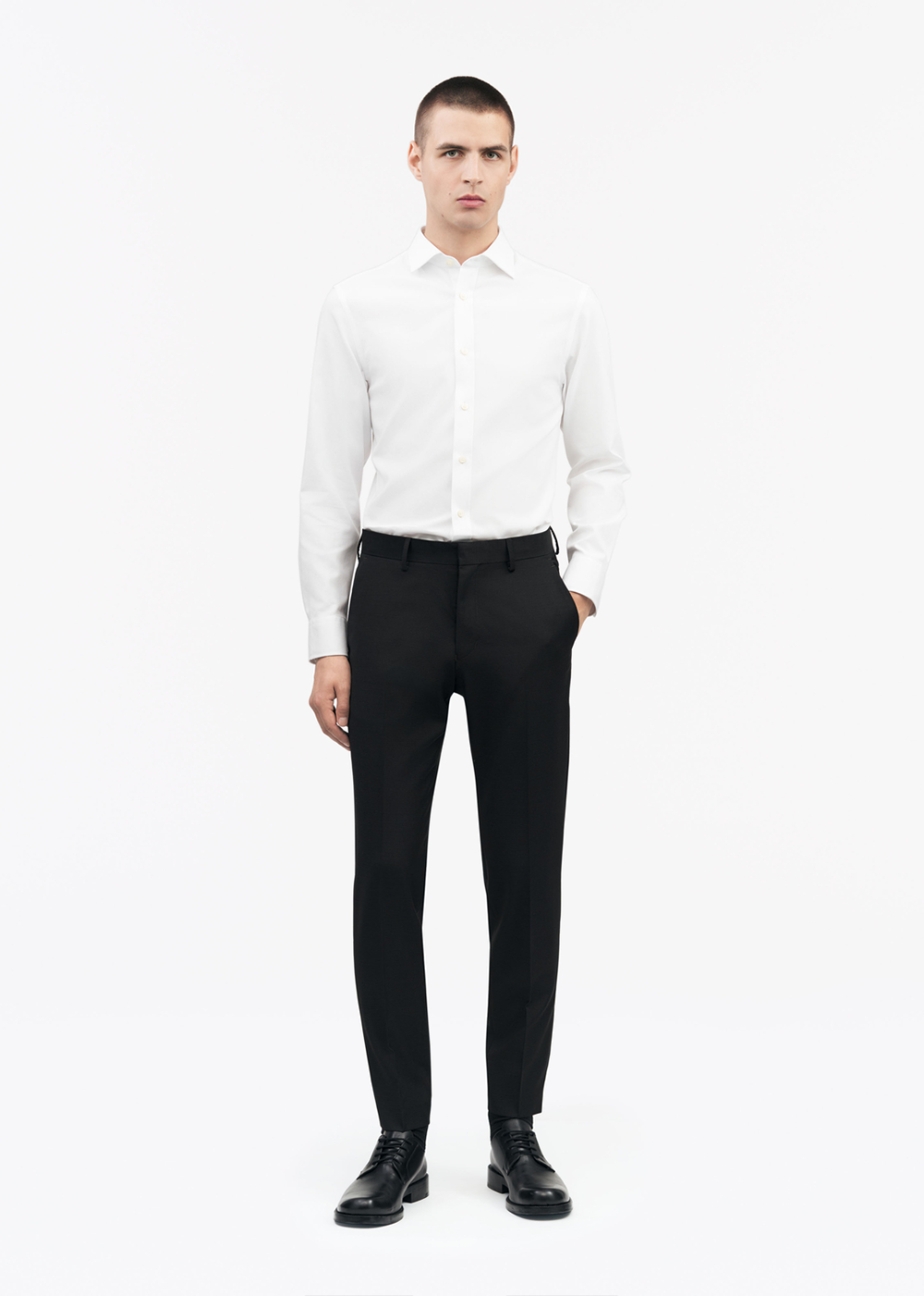 Adley C Stretch Shirt - Pure White - Tiger of Sweden Canada - Danali