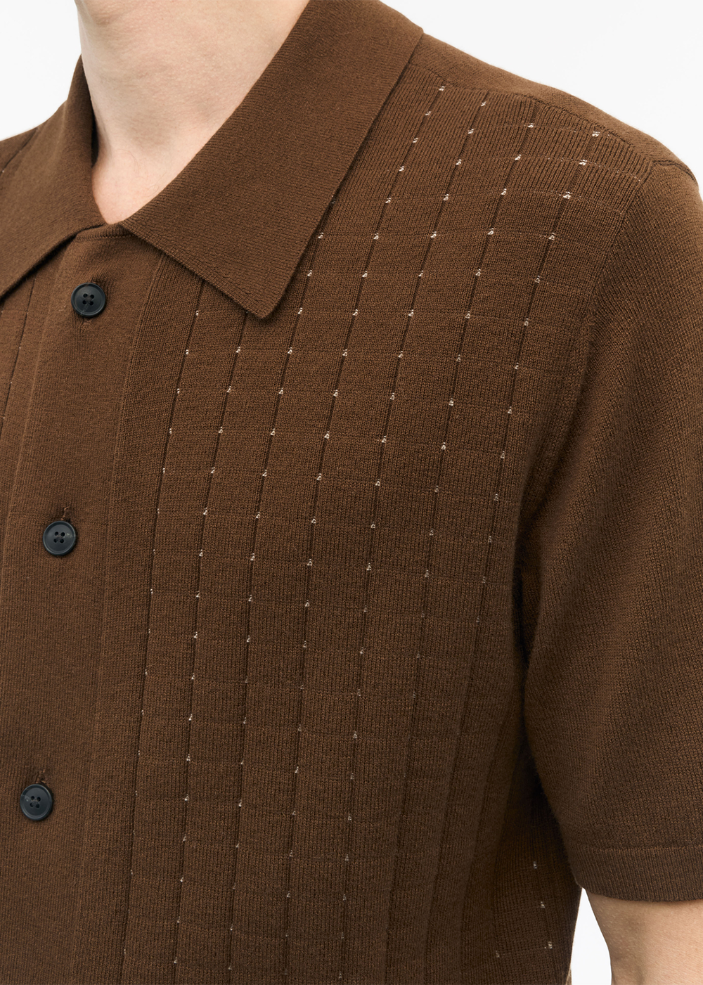 Araawen Knit Polo - Gold Brown - Tiger of Sweden Canada - Danali