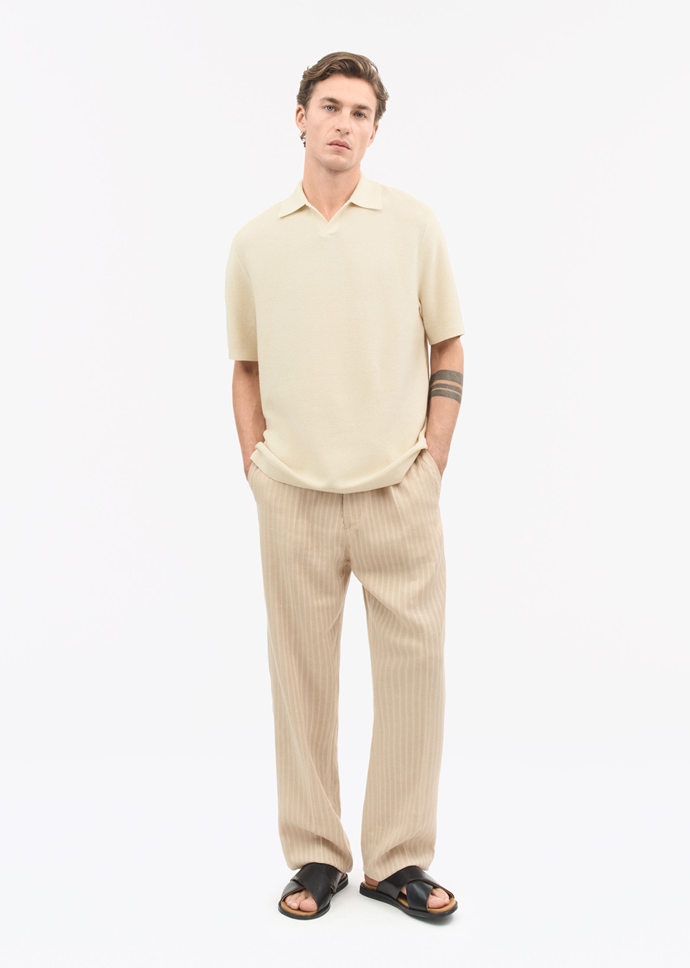 Eoin Cotton Linen Sweater - Birch Bark - Tiger of Sweden Canada - Danali