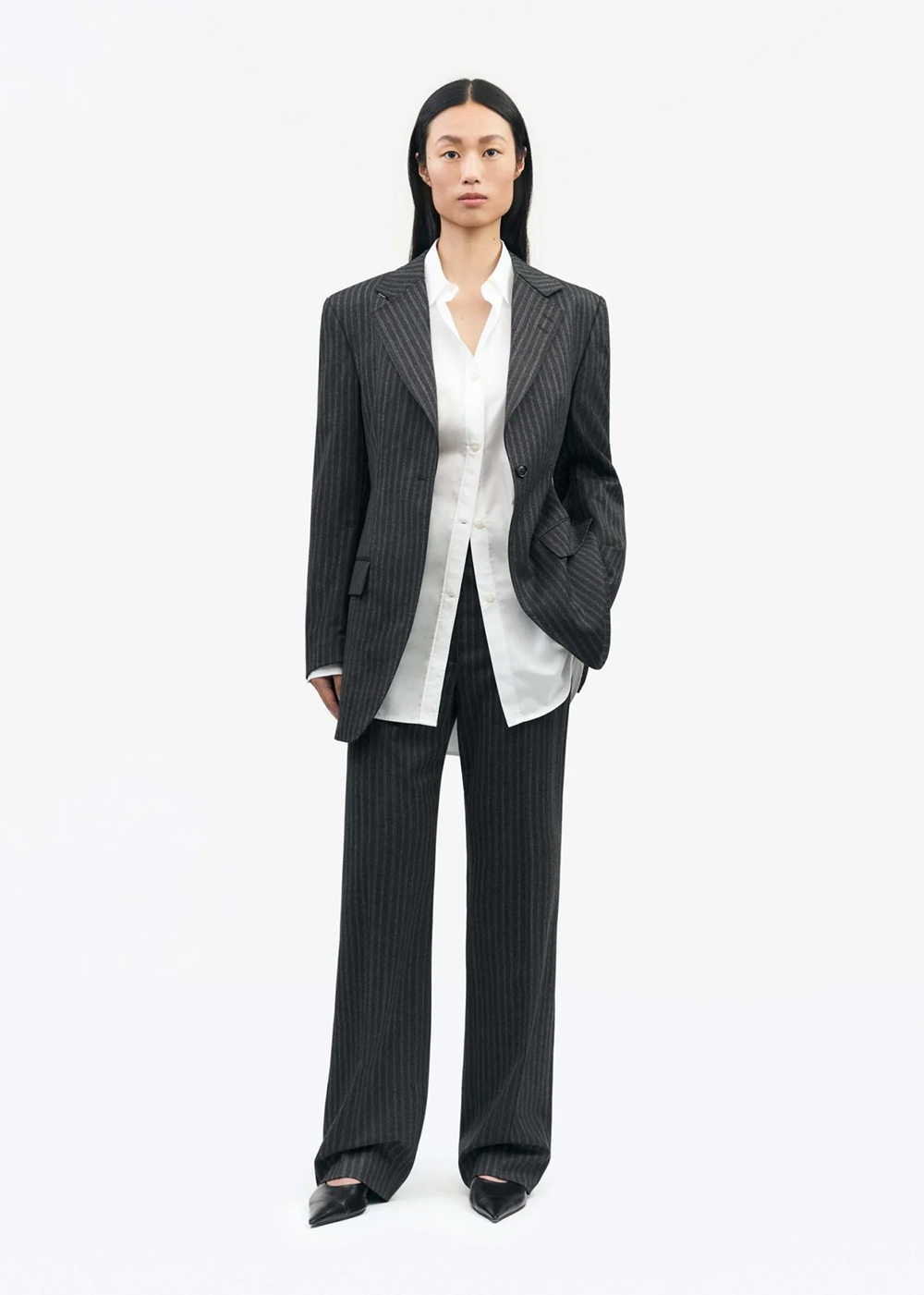 Fragria Trousers - Dark Grey Melange - Tiger of Sweden Canada - Danali