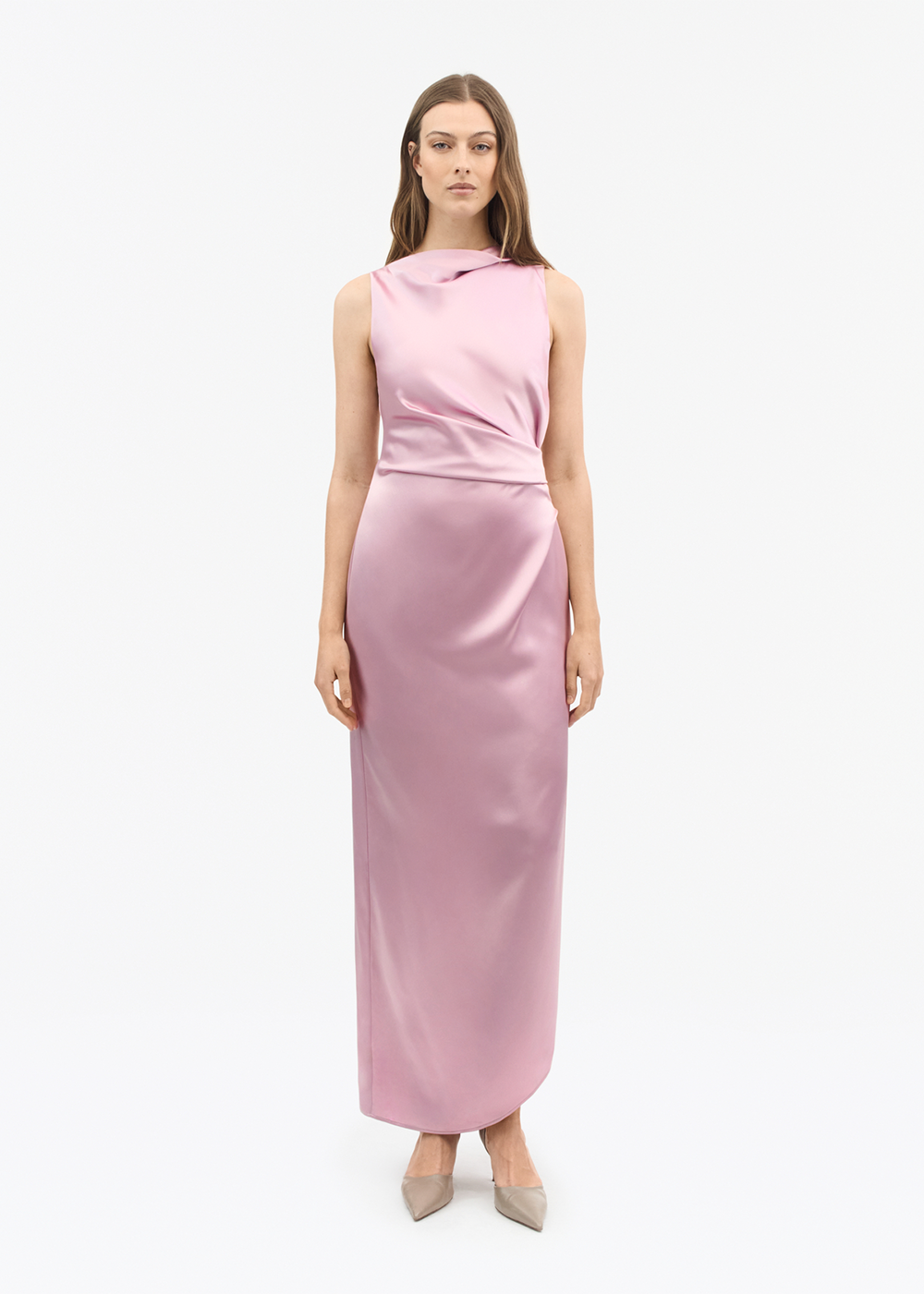 Karlin Satin Dress- Faded Rose - Tiger of Sweden Canada - Danali