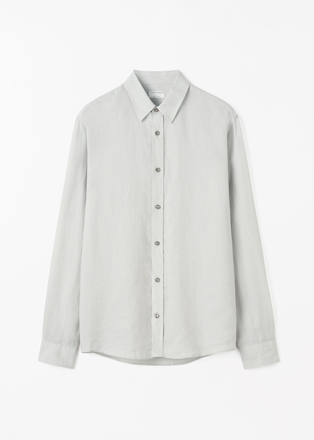 Spenser Linen Shirt - Pale Grey Blue - Tiger of Sweden Canada - Danali