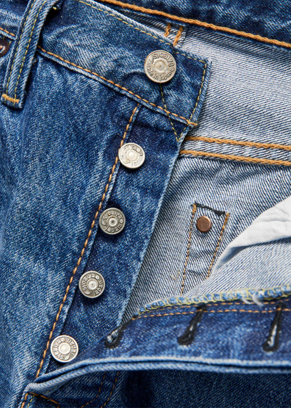 14oz Nep Denim Natural Used Wash Relaxed Tapered Jean - Indigo/White - Pure Blue Japan Canada - Danali - USED-019