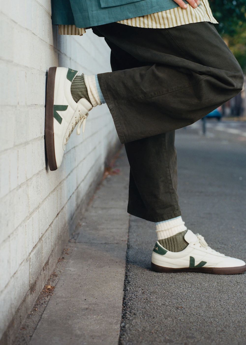 Panenka Leather Sneakers - White/Cyprus/Eagle - Veja Sneakers Canada - Danali