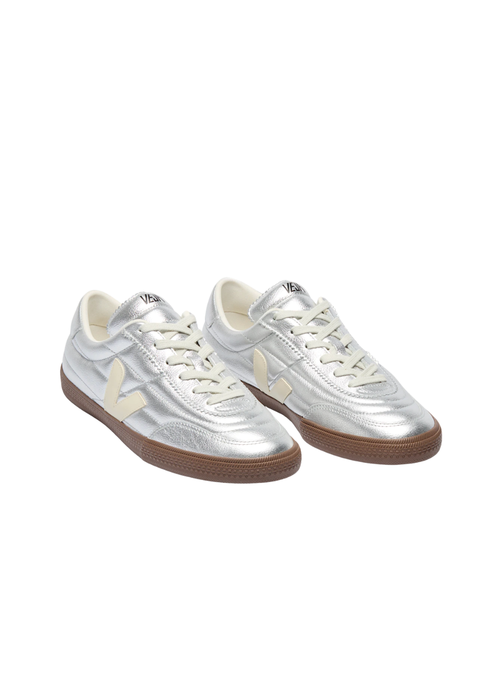Panenka Metallic Leather Sneakers - Silver/Pierre/Bark - Veja Sneakers Canada - Danali