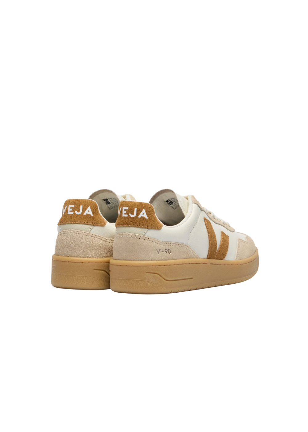V-90 Leather Sneakers - Pure Camel/Almond/Natural - Veja Sneakers Canada - Danali