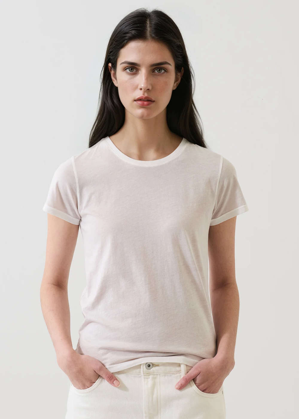 Classic Reverse Spray Pima Crew T-Shirt - Calico - Patrick Assaraf Canada - Danali - W92C19X