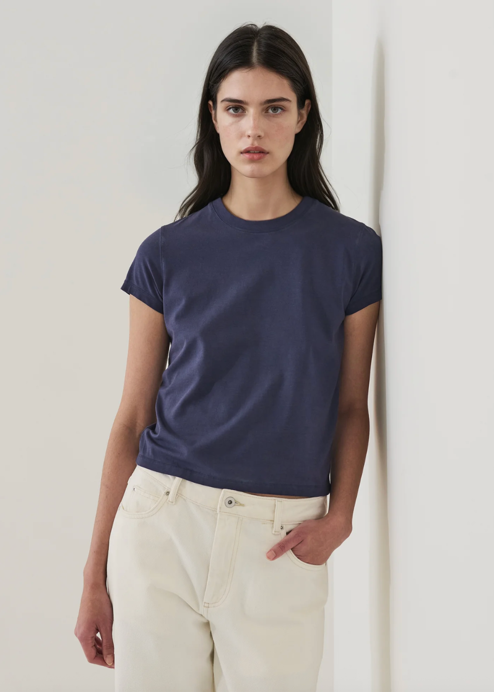 Iconic Sublime Crew Baby Tee - Mood Indigo - Patrick Assaraf Canada - Danali - W95C29A