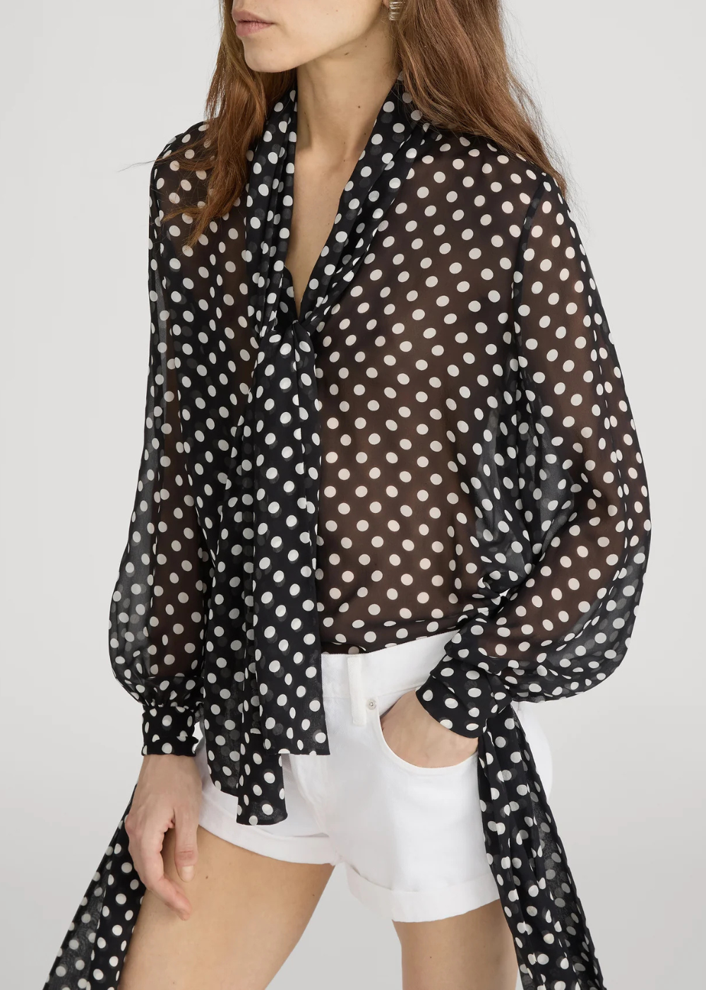 The Polka Dot Nouvelle Blouse - Black Multi - FRAME Canada - Danali - WE26WBL008-BKMU