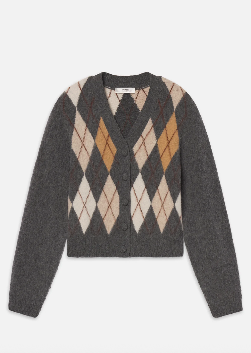 The Brushed Argyle Cardigan - Grey Multi - FRAME Canada - Danali - WS26KSW007-GRMU 