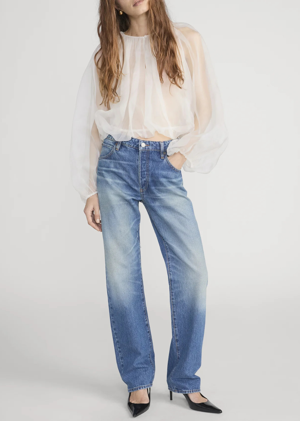 The Shear Balloon Blouse - Cream - FRAME Canada - Danali - WS26WBL003-CREA