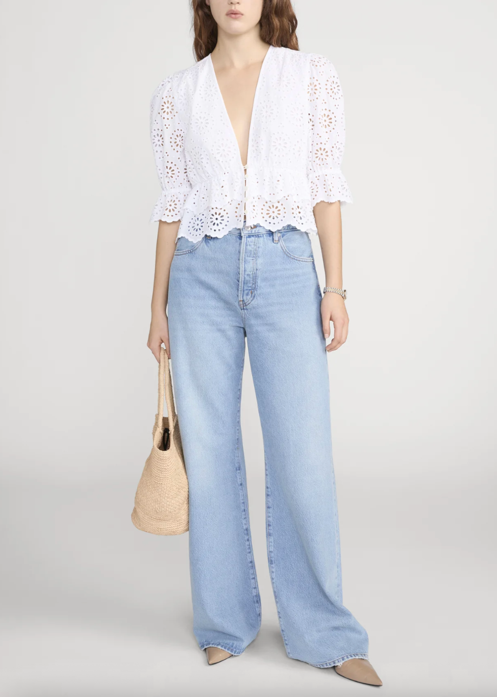 The Solstice Eyelet Blouse - White - FRAME Canada - Danali - WS26WBL036-WHT