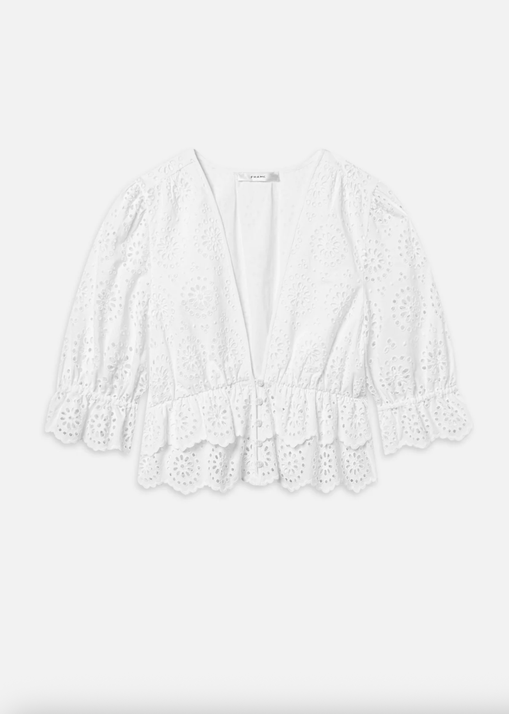 The Solstice Eyelet Blouse - White - FRAME Canada - Danali - WS26WBL036-WHT