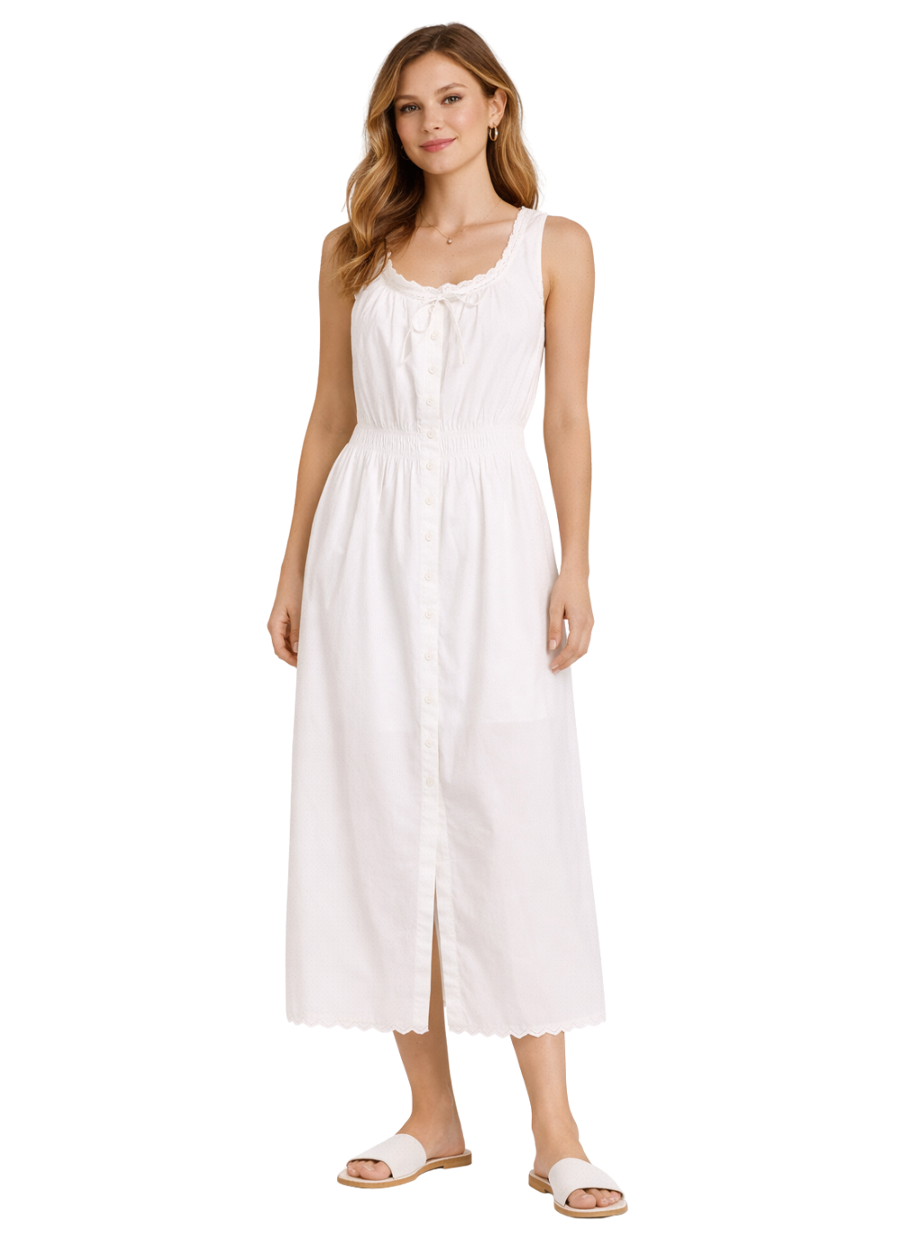 The Serene Midi Dress - White - FRAME Canada - Danali - WS26WDR017